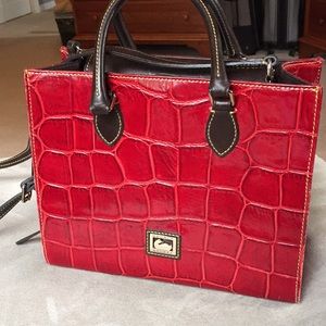 Rooney Bourke Red Alligator Bucket Purse